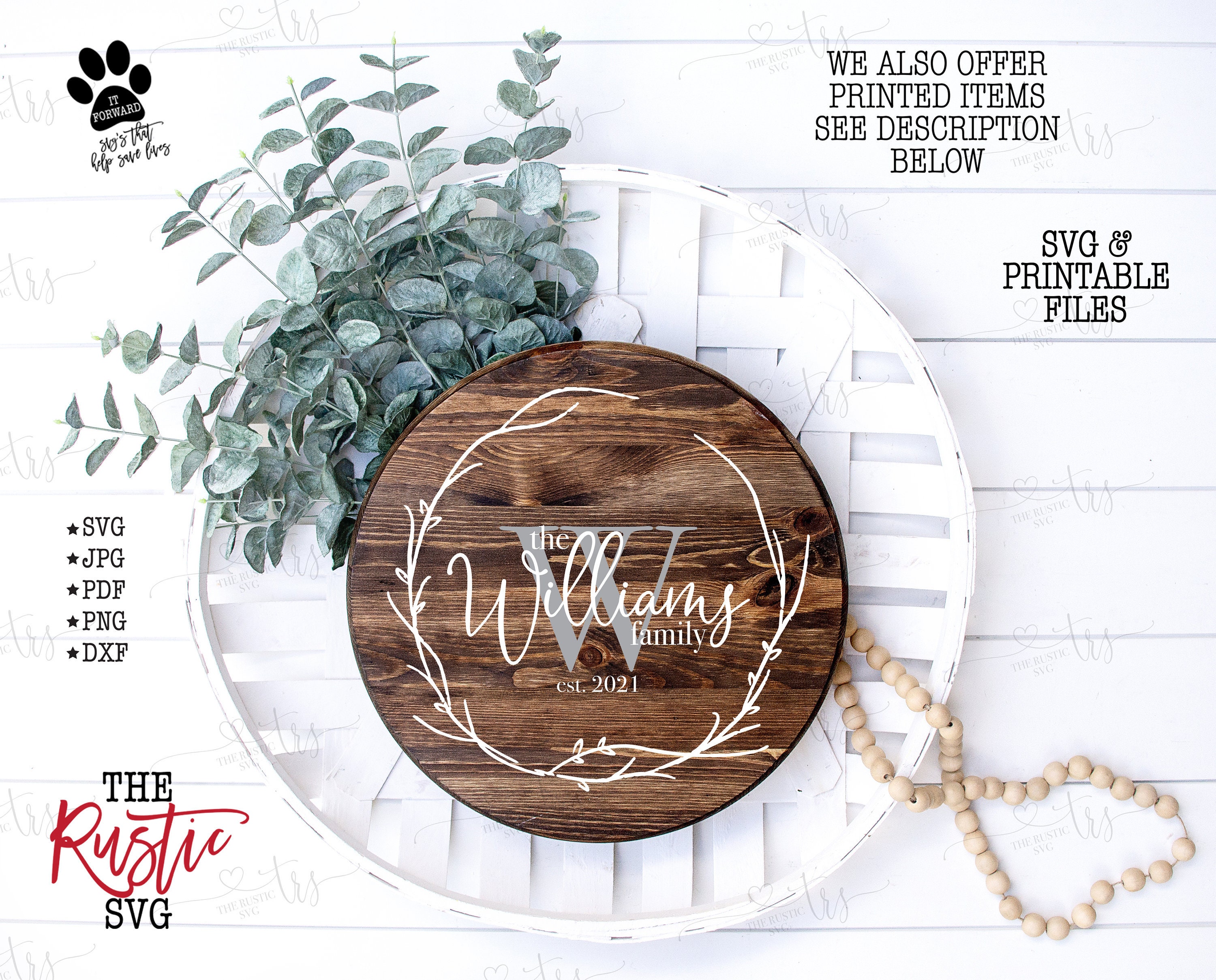 Established Sign, Family Name Round Personalized Front Door Svg, Jpg, Pdf, Cricut, Png, 027