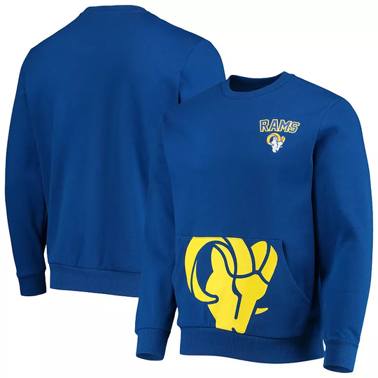 Men's FOCO Royal Los Angeles Rams Pocket Pullover Sweater, Size: 3XL, LAR Blue