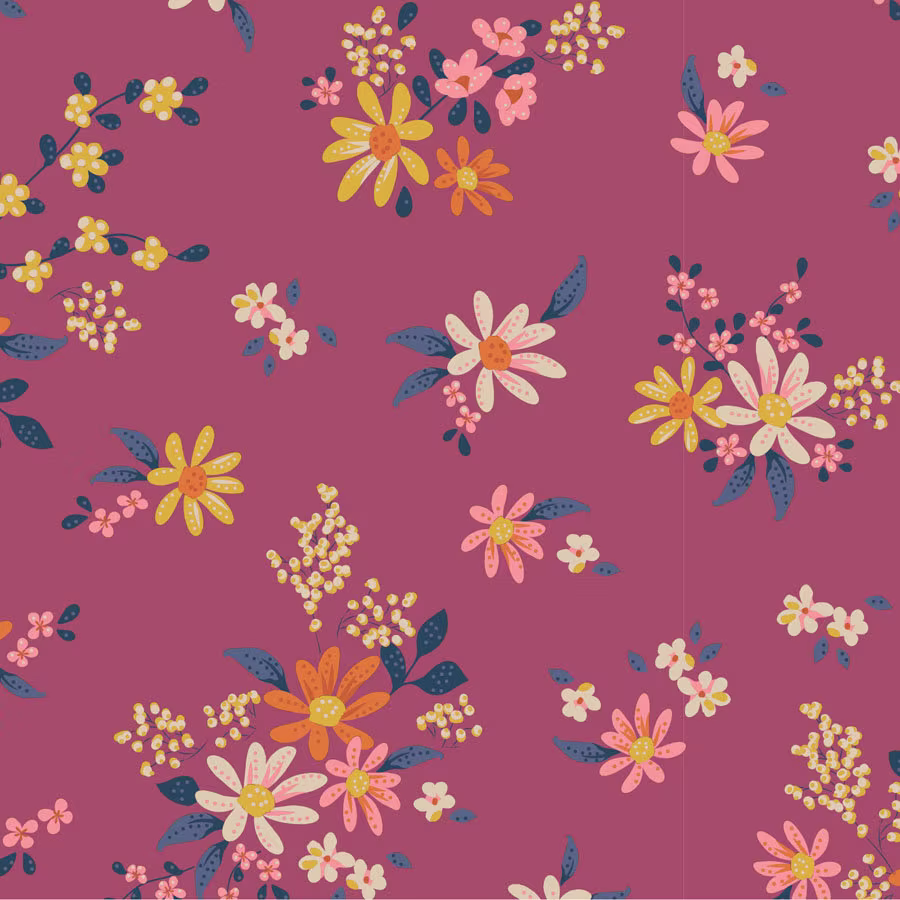Tilda Chic Escape, Daisyfield Blender Plum...a Collection Designed By Tone Finnanger