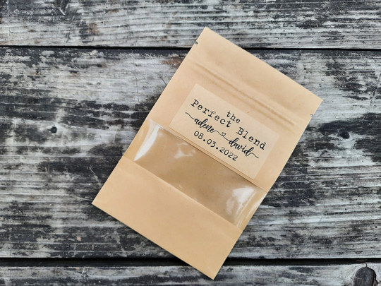 Coffee Wedding Favor Bag The Perfect Blend Personalized Bean Bridal Shower Cocoa Favors 3.5x5.5