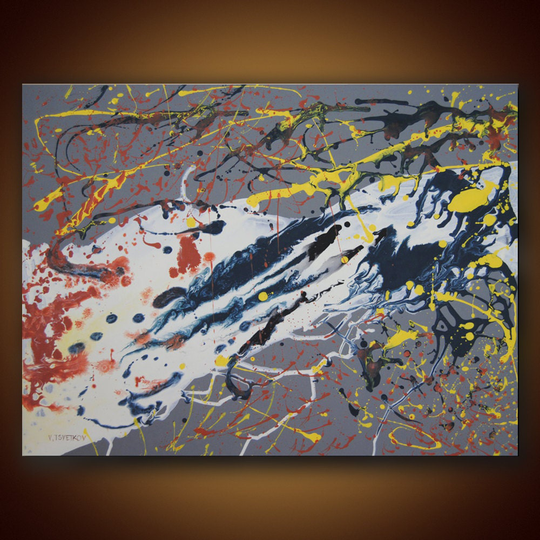 Large Abstract Painting, Original Painting, Contemporary Modern Art, Colorful Canvas Acrylic, Home Decor, 23.6 X 31.5 In