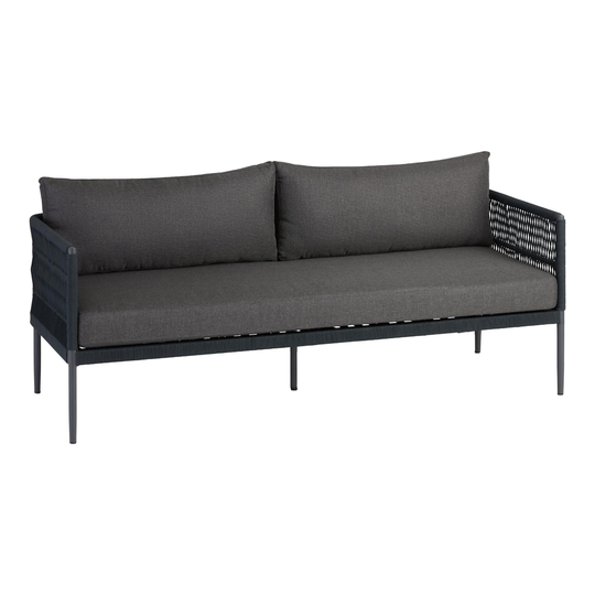 Dark Gray Rope Matteo Outdoor Patio Bench: Black by World Market