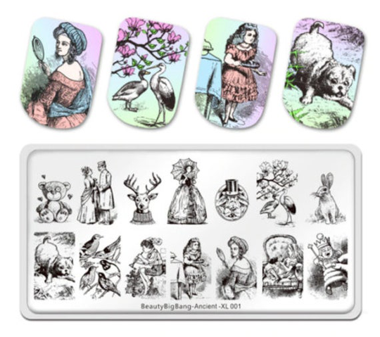 Nail Image Stamping Plates Manicure Pedicure Diy Tool Abstract Flower Alice Print