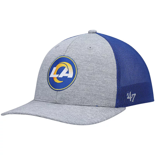 Men's '47 Heathered Gray/Royal Los Angeles Rams Motivator Flex Hat, Size: Medium/Large, Grey