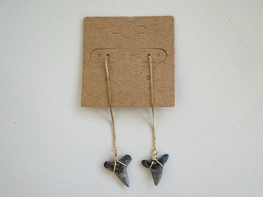 Gold Shark Threader Earrings
