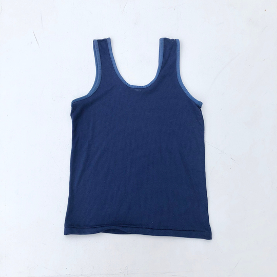 1970S Blue Cotton Blend Mesh Net Tank M
