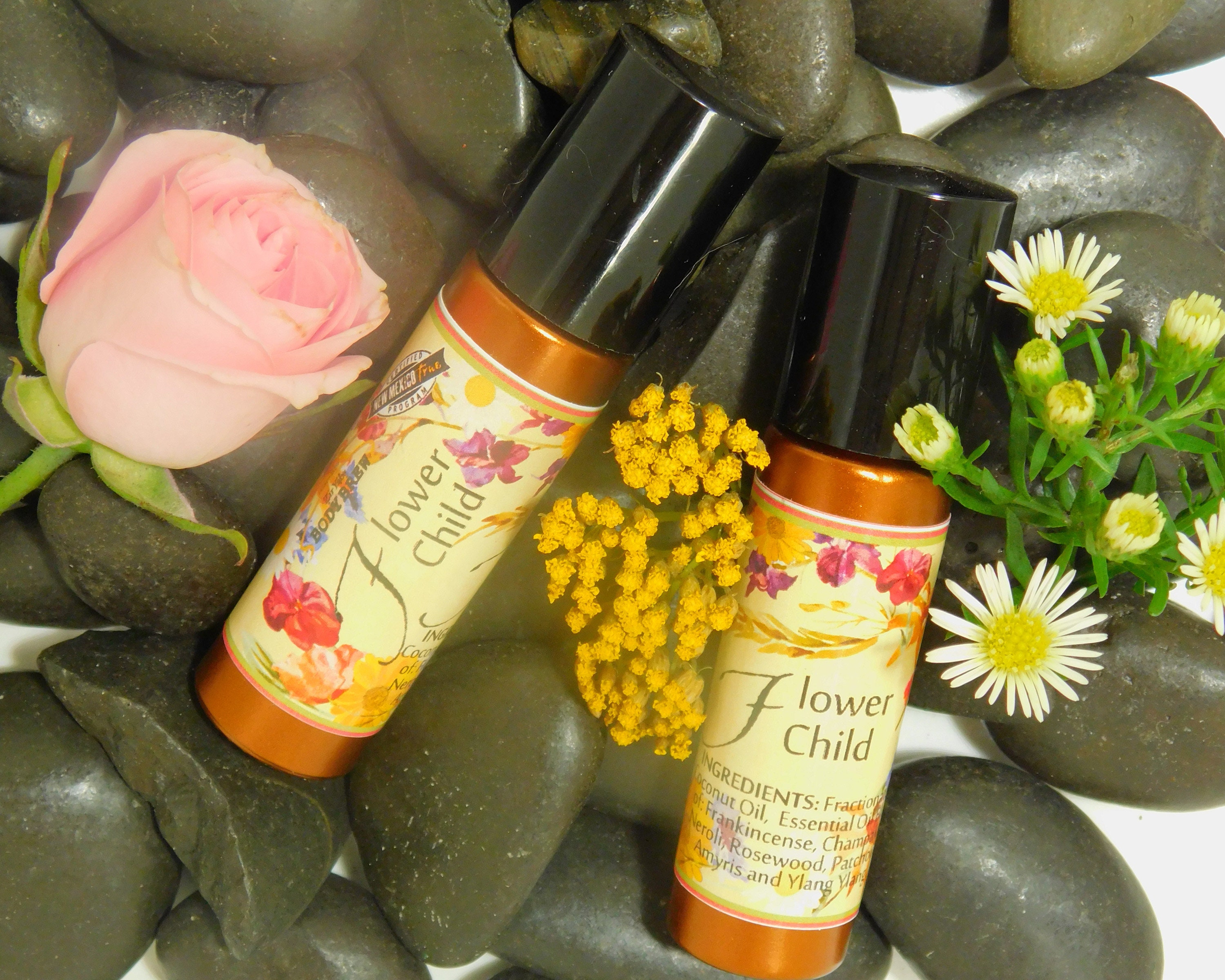 Flower Child Essential Oil Blend Glass Bottle Roll On