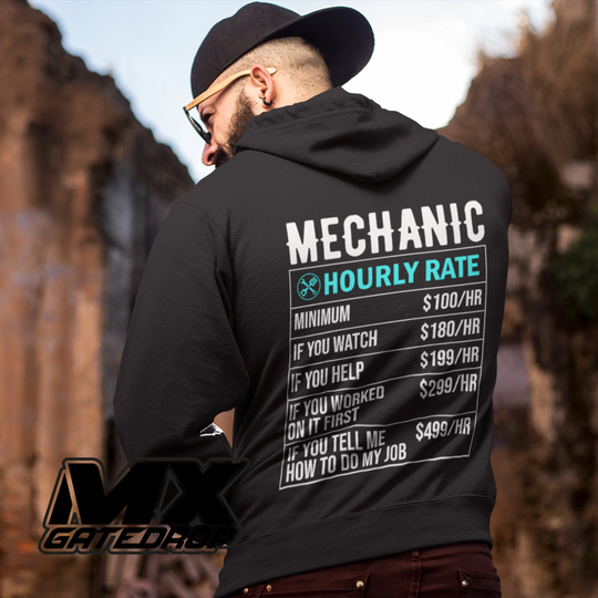 Mechanic Moto Dad Unisex Heavy Blend Hooded Sweatshirt | Front Name & Number Back Hoodie Personalized Motocross