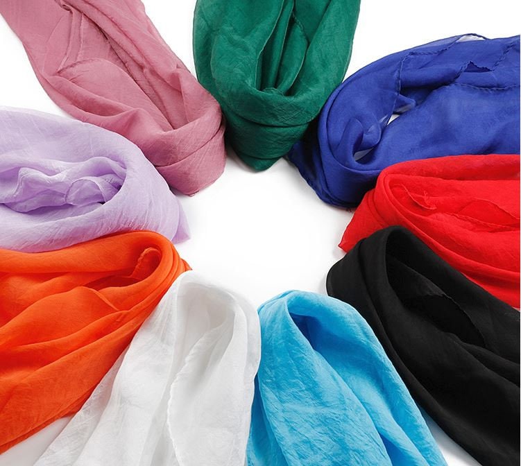 Pick 12 Colors/Chiffon Blend Long Scarf/Solid Color Chiffon Scarf/Chiffon Hair Scarf/Head Wrap/Beach Sarong/Shawl/3 For 29.9