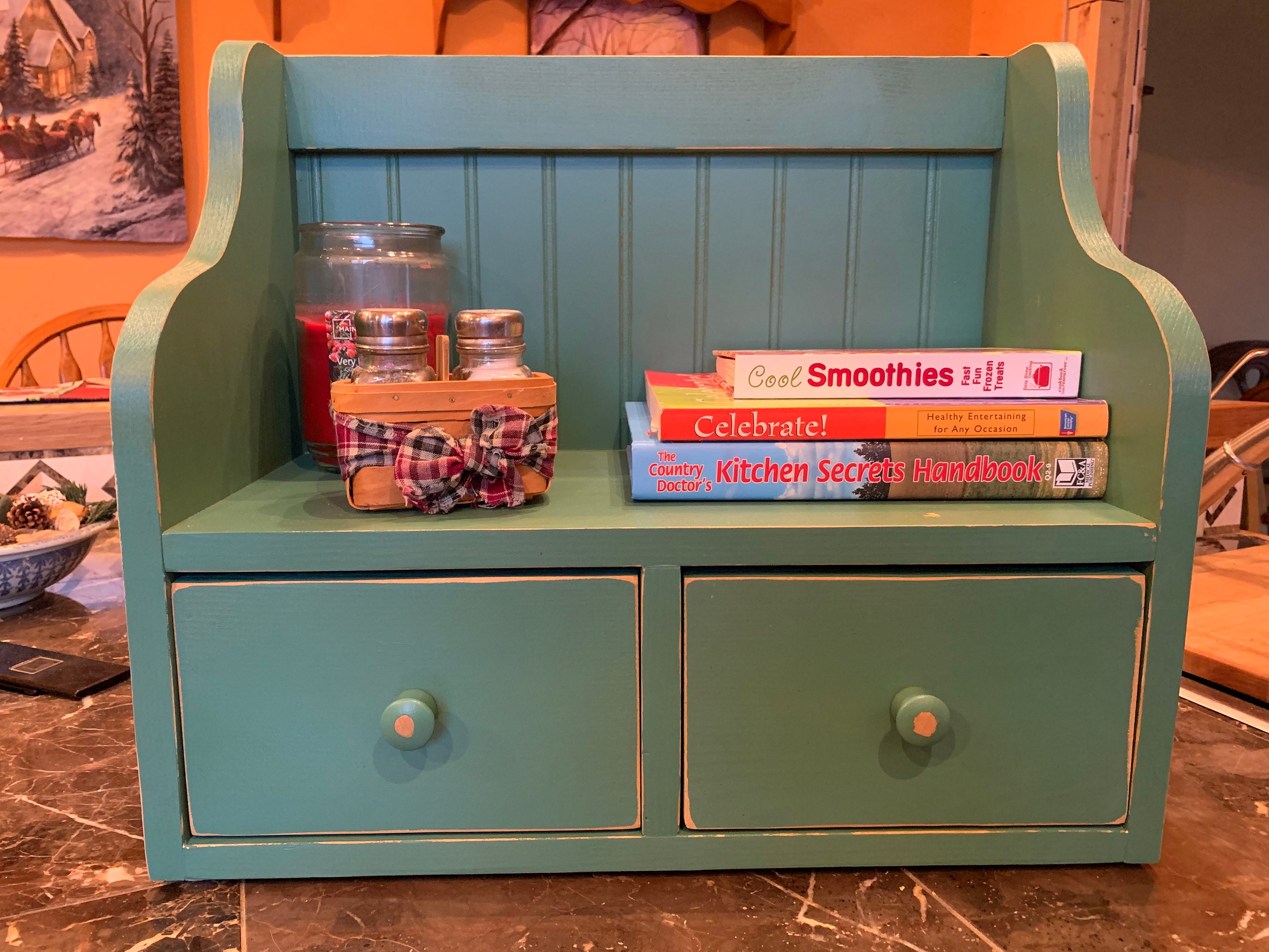Countertop Cookbook & Recipe Holder | Kitchen Storage With Drawers