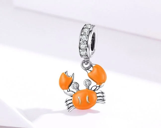 Charms For Pandora Bracelet, Crab Charm, 925 Sterling Silver