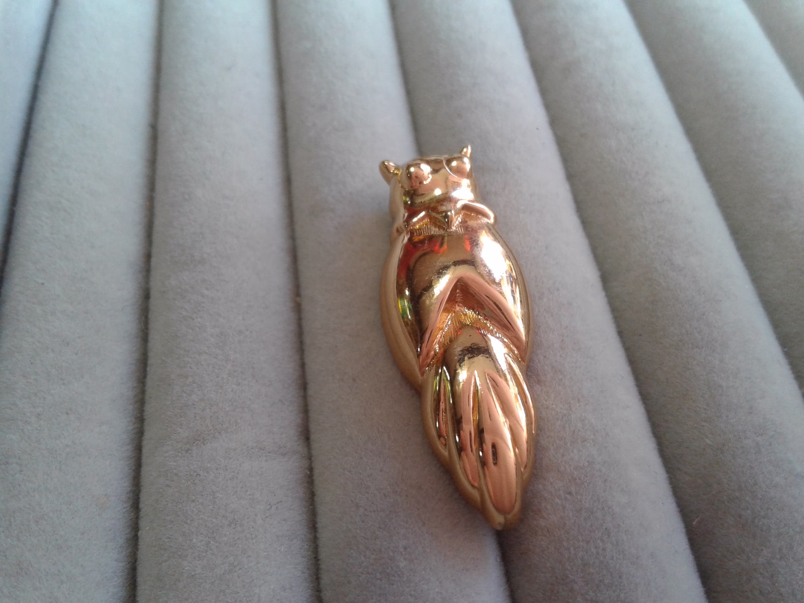 Monet Small Goldtone Owl Pin, Signed