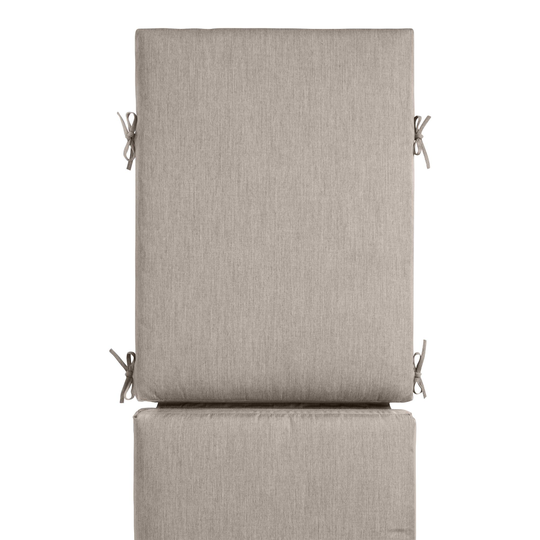 Sunbrella Khaki Ash Cast Outdoor Patio Chaise Lounge Cushion: Gray/Natural - Acrylic by World Market