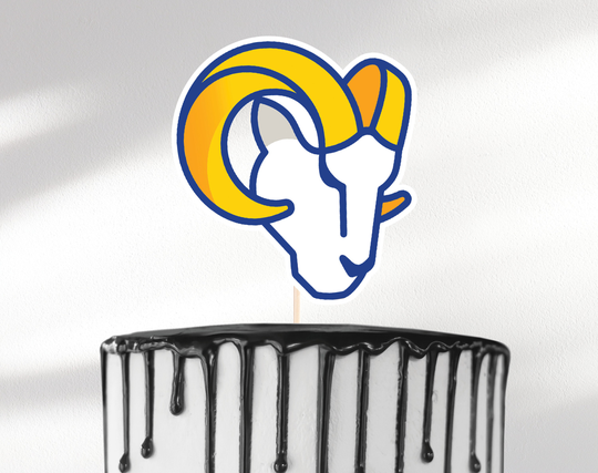 Los Angeles Ramsfootball Cake Topper - Cupcake Toppers Also Available Party Decor Super Bowl Playoffs Ships Fast