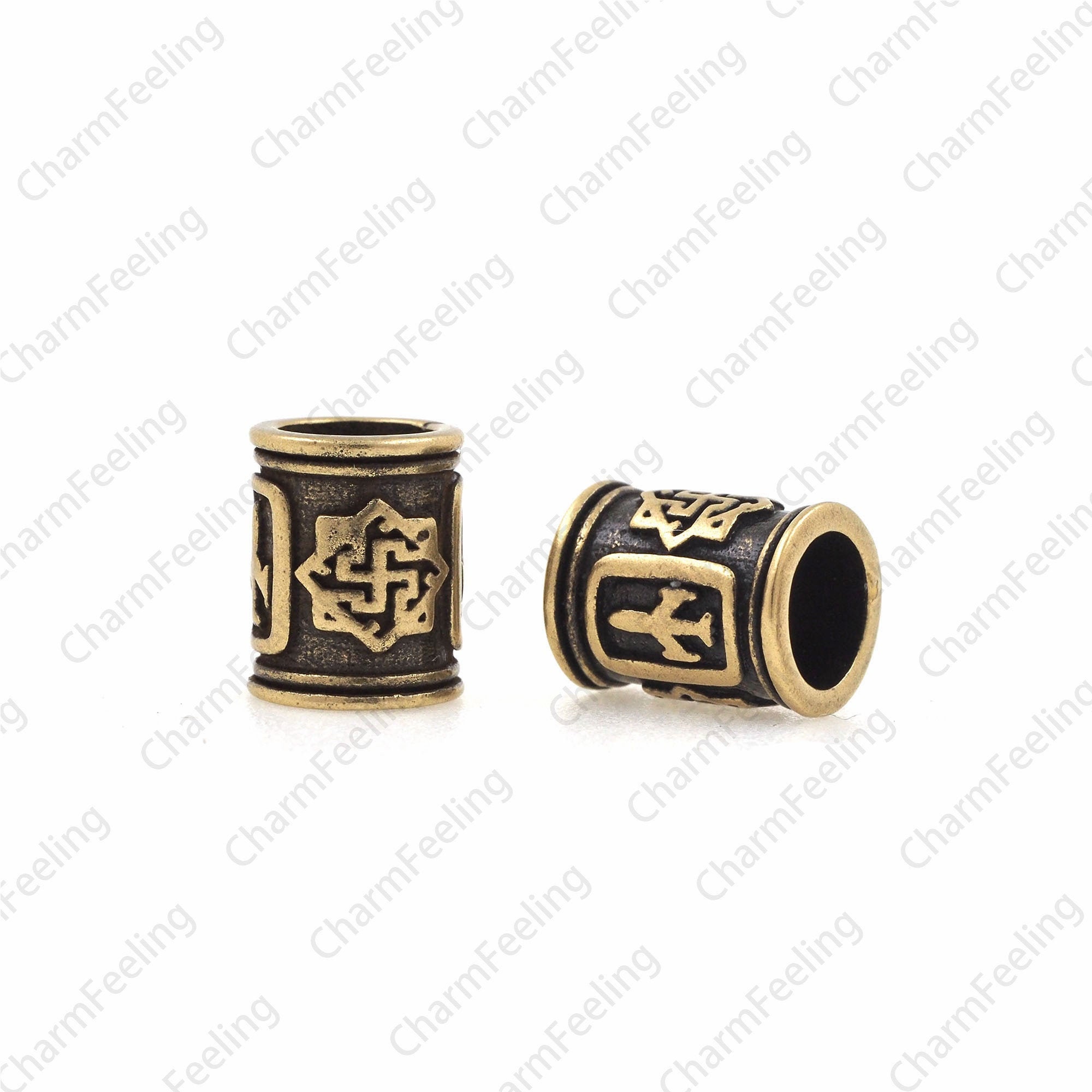 Retro Barrel Bead-Shaped Spacer Beads, Bead Sleeve, Diy Jewelry Bracelet Necklace Beaded Accessories 9.5x7.4x5.3mm 1Pcs