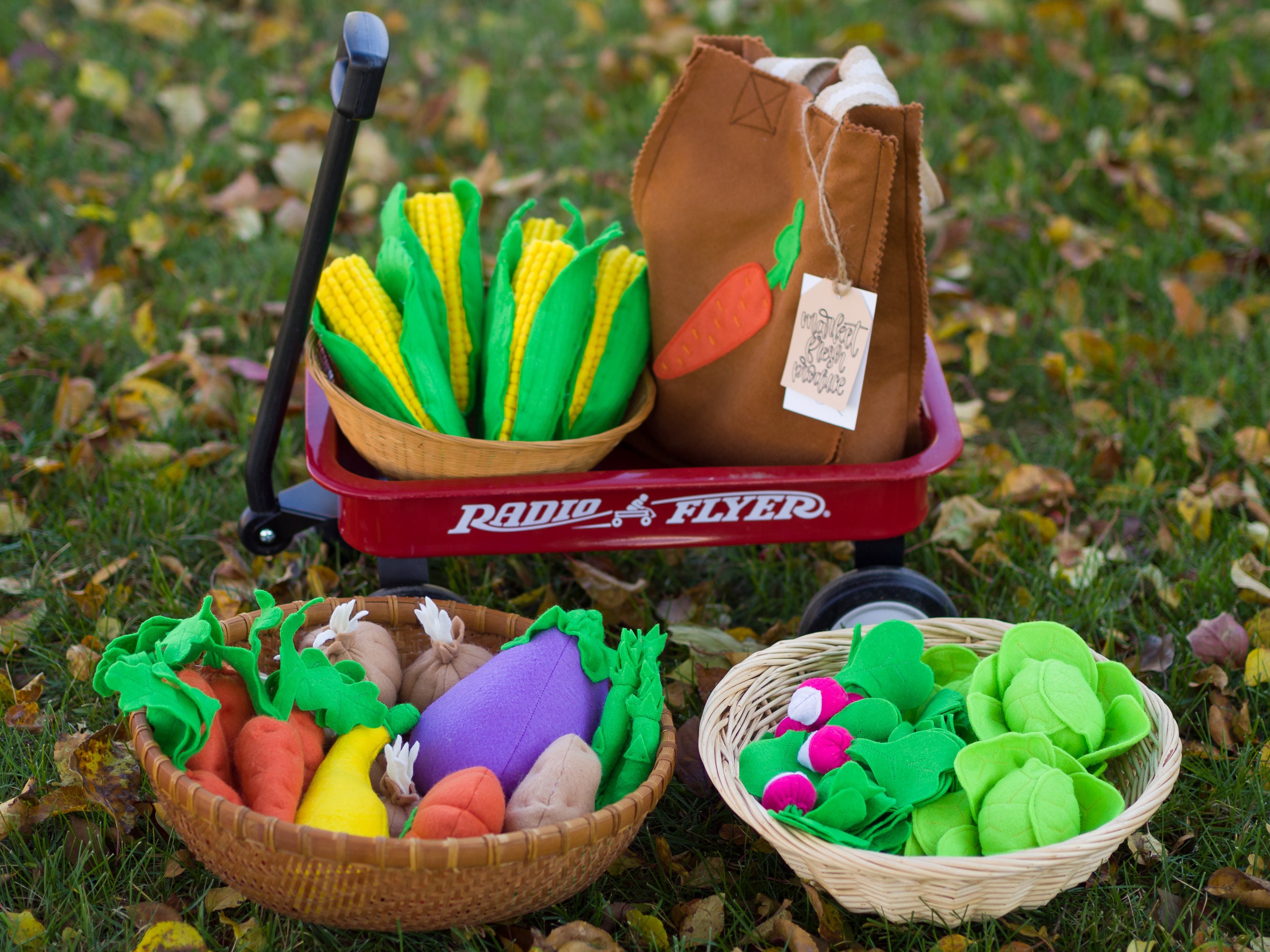 Farmer's Market Wool Blend Felt Veggie Play Set