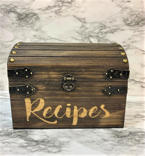 Recipe Box - Personalized Housewarming Gift Wedding Shower Decor Wood Mothers Day Christmas