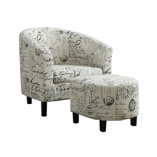 Monarch Specialties 2 Modern Beige Blend Contemporary Accent Chair Cotton in Brown | I 8058
