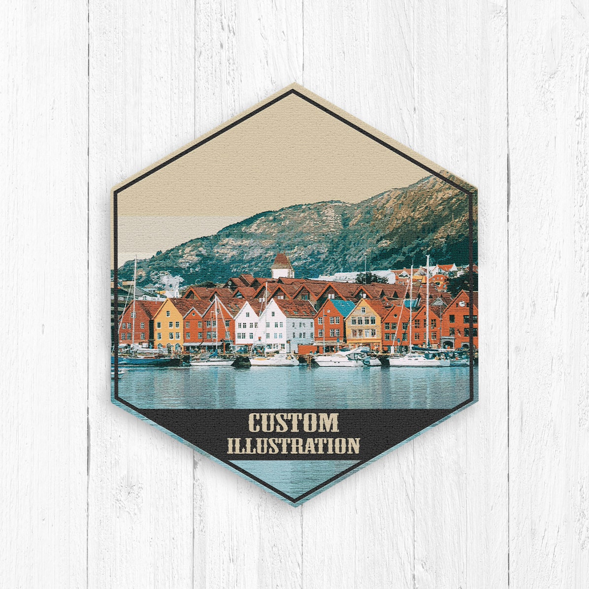 Custom Hexagon Illustration Canvas Print By Printed Marketplace