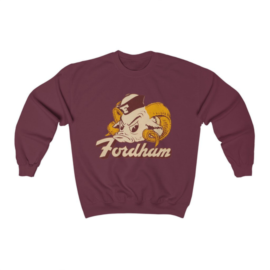 Fordham University Rams Vintage Retro Inspired Logo Unisex Crewneck Sweatshirt