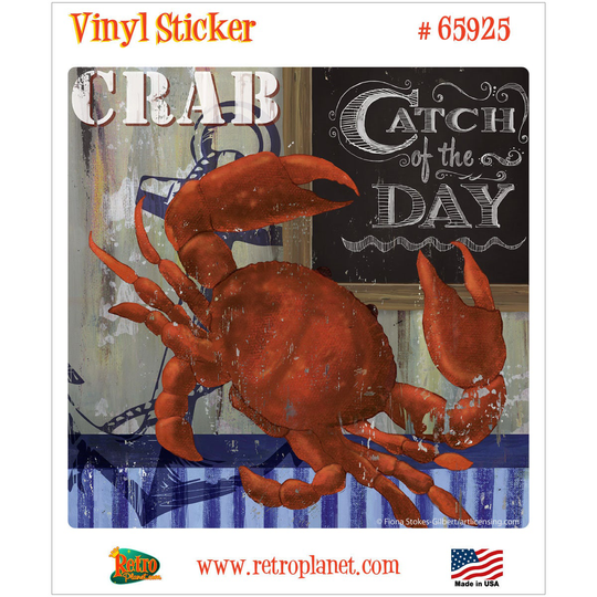 Crab Catch Of The Day Seafood Vinyl Sticker