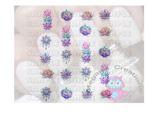 Lotus Flower Nail Art Decals
