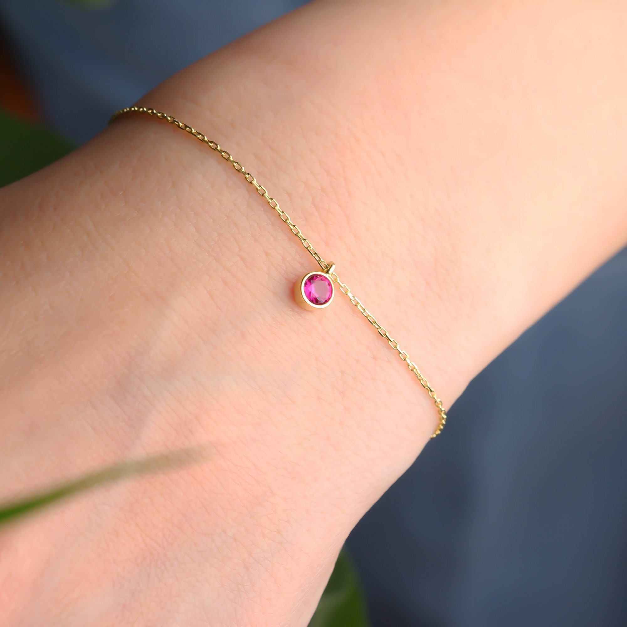 Silver Birthstone Bracelet Custom Personalized