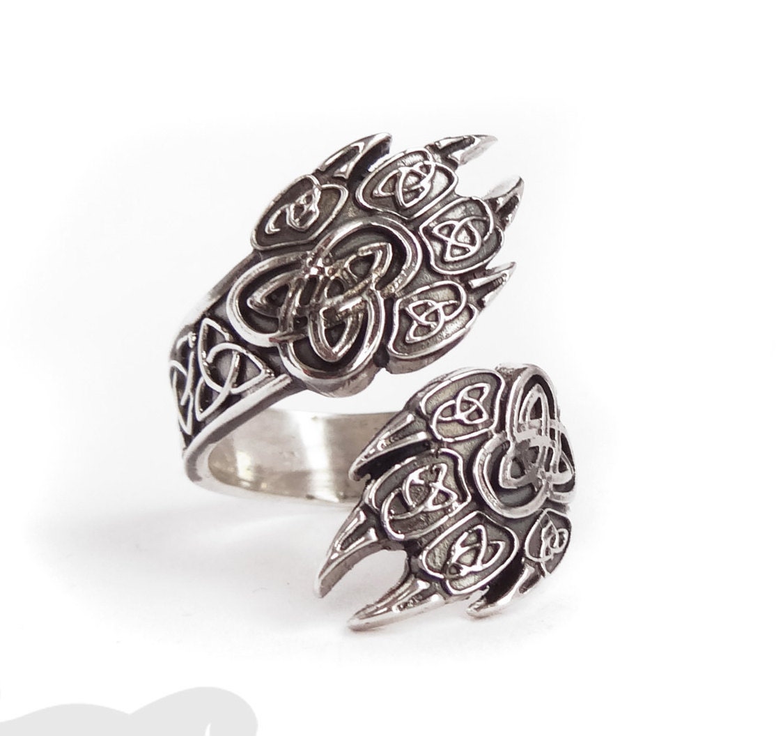 Wolf Paw Ring - Trail Fenrir.vikings Norse Jewelry.wolf Jewelry. Pagan Amulet