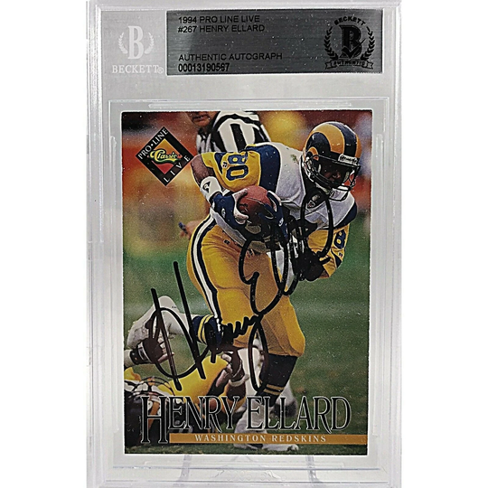 Henry Ellard Signed Los Angeles Rams 1994 Pro Line Football Card Beckett Certified Authentic Autographed Bas