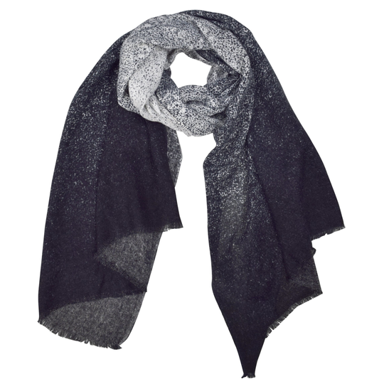 Soft and Sheer Wool Blend Scarf Shawl Wrap - stormy blue, one size