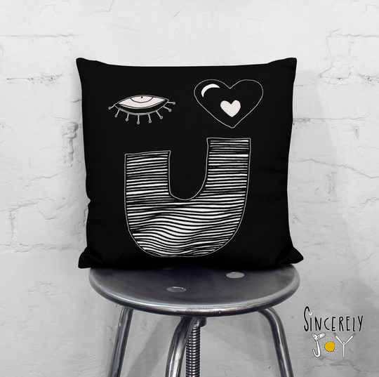 Unique Pillow Eye Love You Artist Throw Awesome Gift Idea Black Designer Art Eye I Love You Pillows