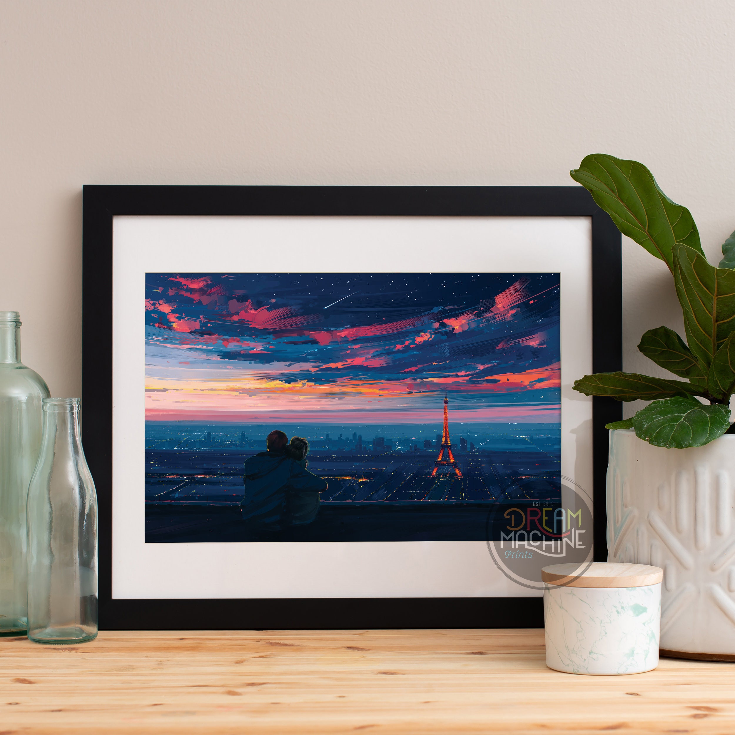 Paris Eiffel Art Print, Skyline, Art, Poster, Map, Wall France Skyline