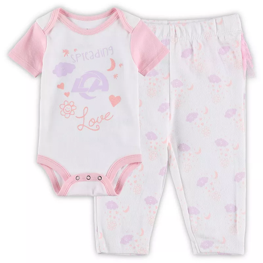 Girls Newborn & Infant White Los Angeles Rams Spreading Love Bodysuit and Tutu Leggings Set, Infant Girl's, Size: 0-3 Months