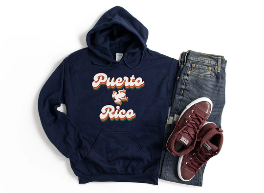 Retro Puerto Rico Unisex Heavy Blend Hoodie | Pullover Gift For Rican Sweatshirt Dad Coqui