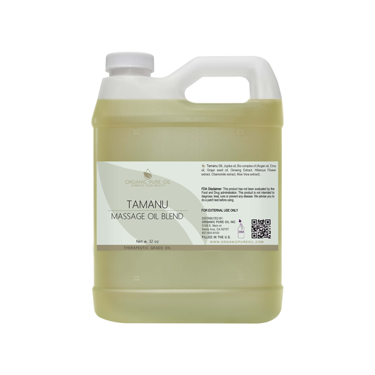 Tamanu Massage Oil Blend 32 Oz Non-Gmo Therapeutic Aromatic Mixture For Deep Tissue Muscle Relaxation Bulk Wholesale Argan Grape