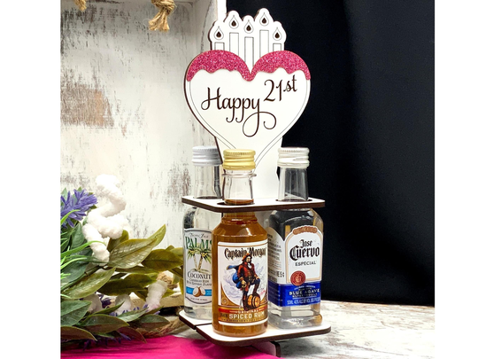 21st Birthday Gift For Her, Mini Liquor Bottle Caddy, Unique Turning 21 Alcohol Gift, Party Decorations, Daughters