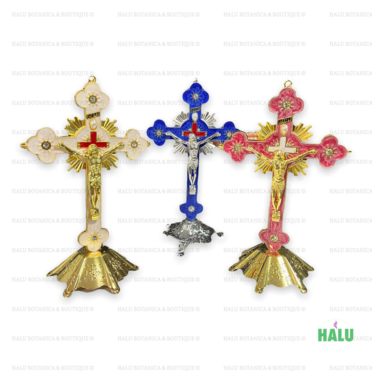 Crucifijo De Metal Bobeda Espiritual/ Cross For Spiritual Altar Bobeda/ Santo Orisha
