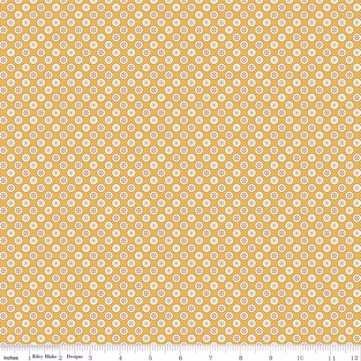 Sale Cook Book Bubbles C11767 Daisy - Riley Blake Designs Lori Holt Dots Dotted Flowers Quilting Cotton Fabric