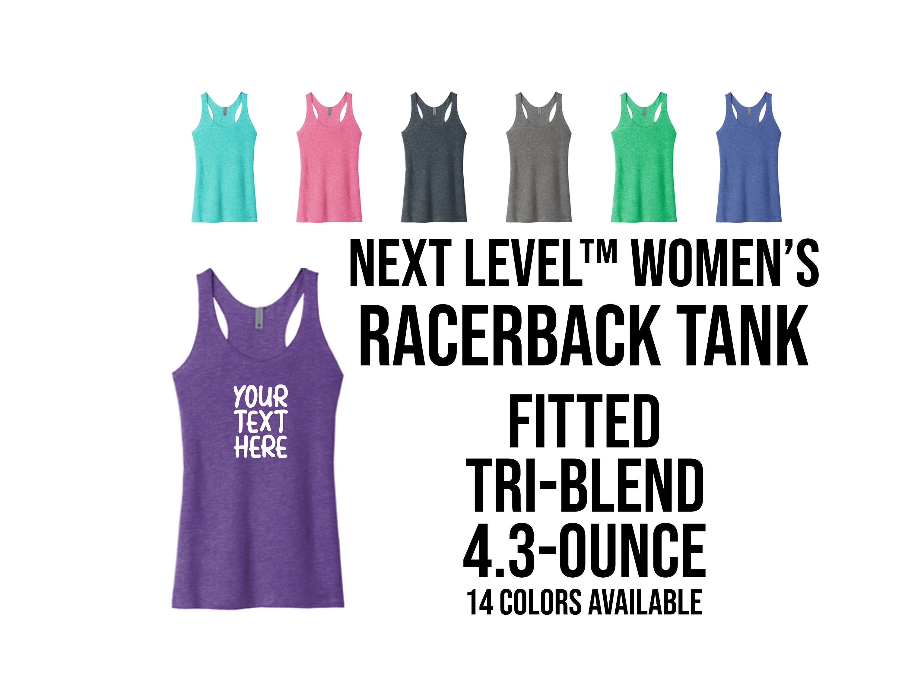 Next Level Women's Tri-Blend Racerback Tank, Fitted, Custom Racerback, Tank Nl6733