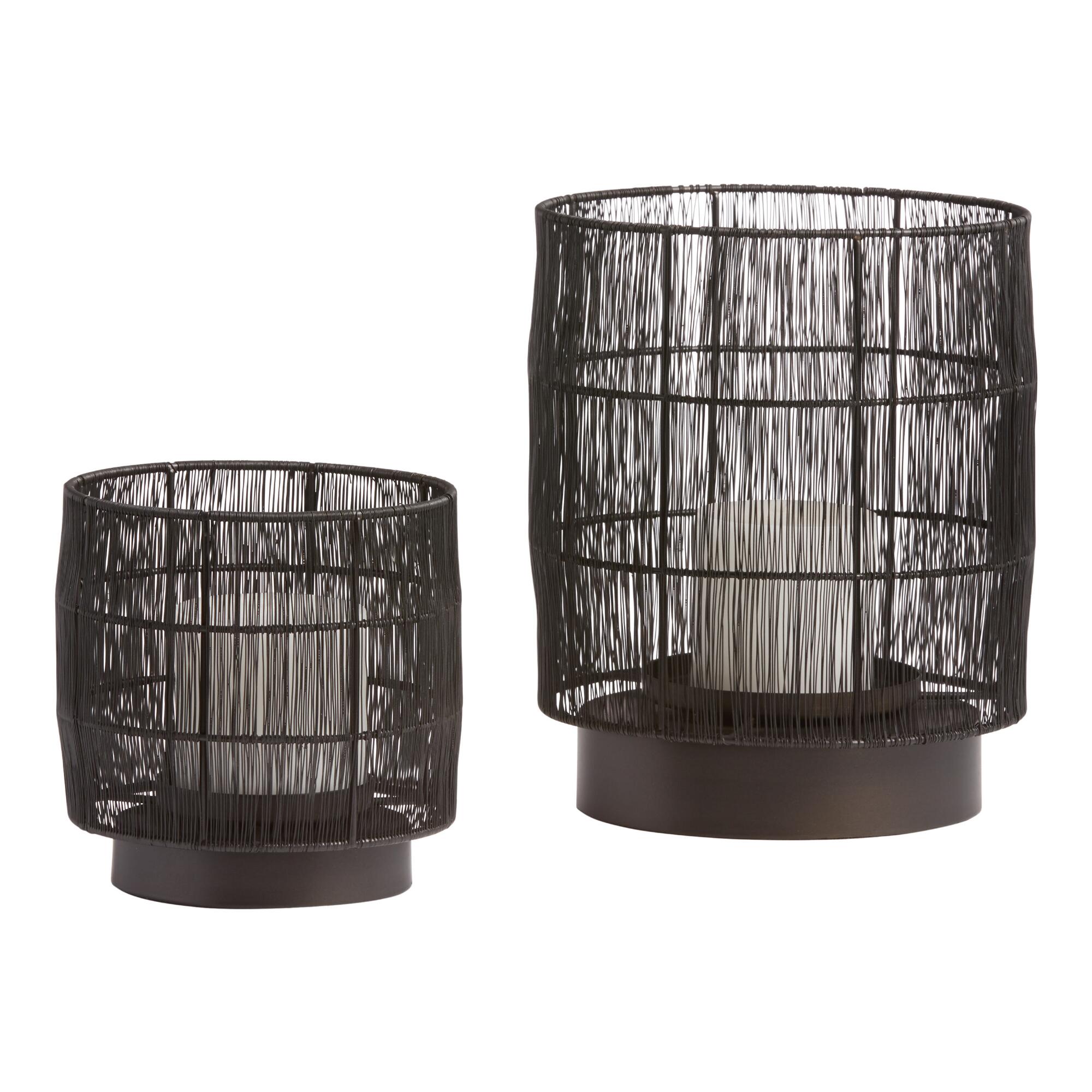 Black Wire Evan Hurricane Candle Holder - Metal by World Market
