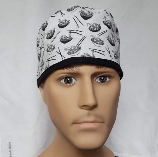 Ramen Bowl Pick Style Surgical Scrub Hat Operating Room Theatre Cap Anatomy Sweatpad