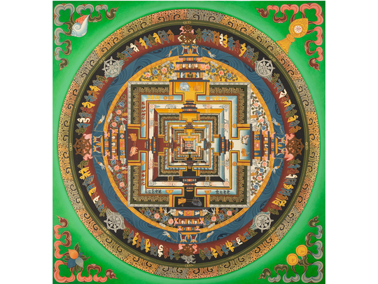 23" X Inch Kalachakra Mandala | Buddhist Thangka Painting