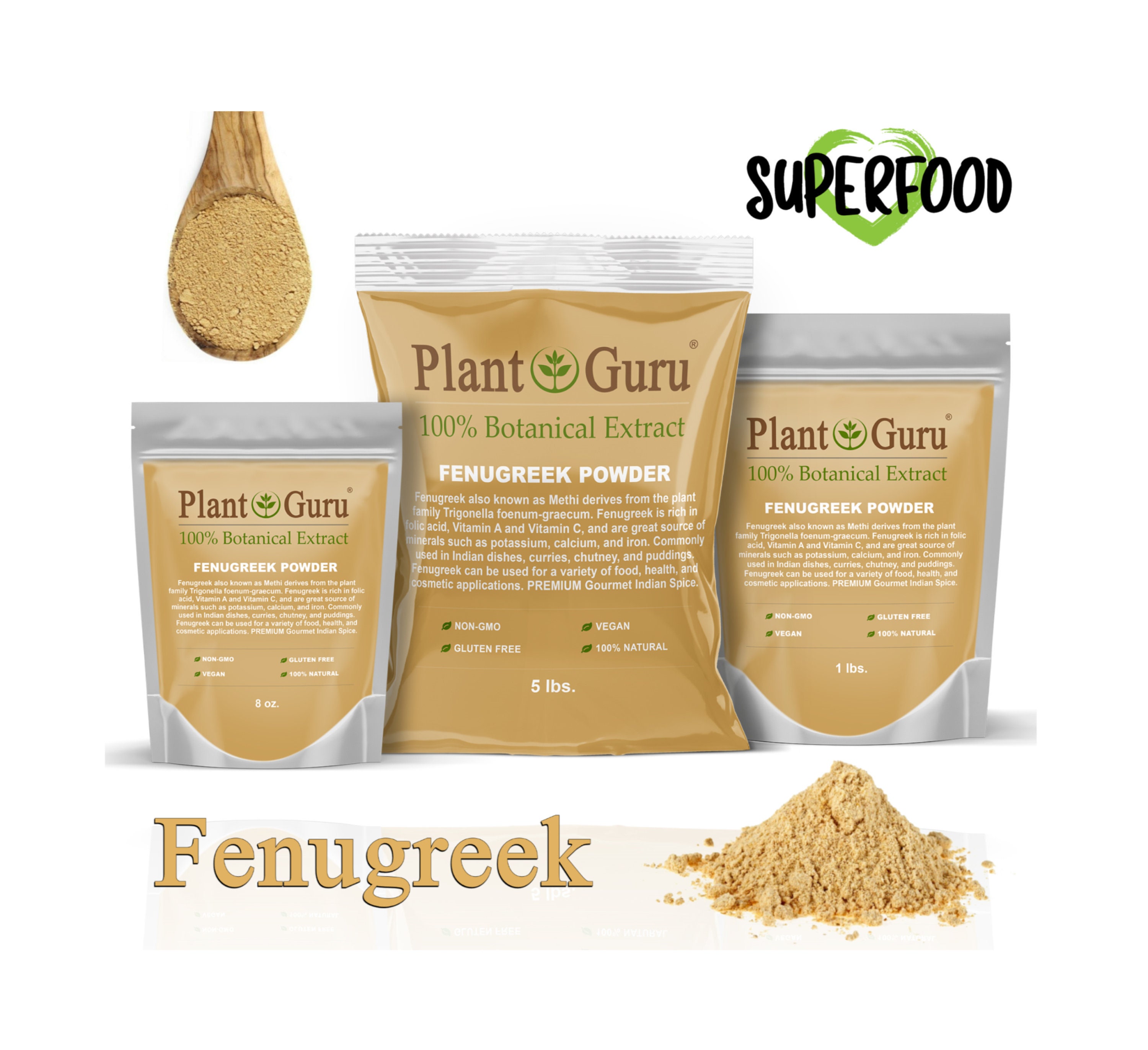 Fenugreek Seed Powder Non-Gmo Organic Trigonella Foenum Graecum Bulk Methi