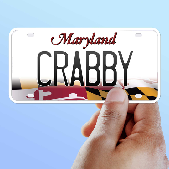Maryland Crab Sticker, Chesapeake Bay Md State Flag Bumper Sticker with Blue Decals For Hydroflask, Laptop, Car Window Stickers