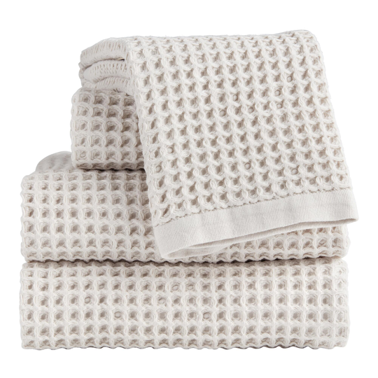 Light Gray Waffle Weave Cotton Towel Collection by World Market