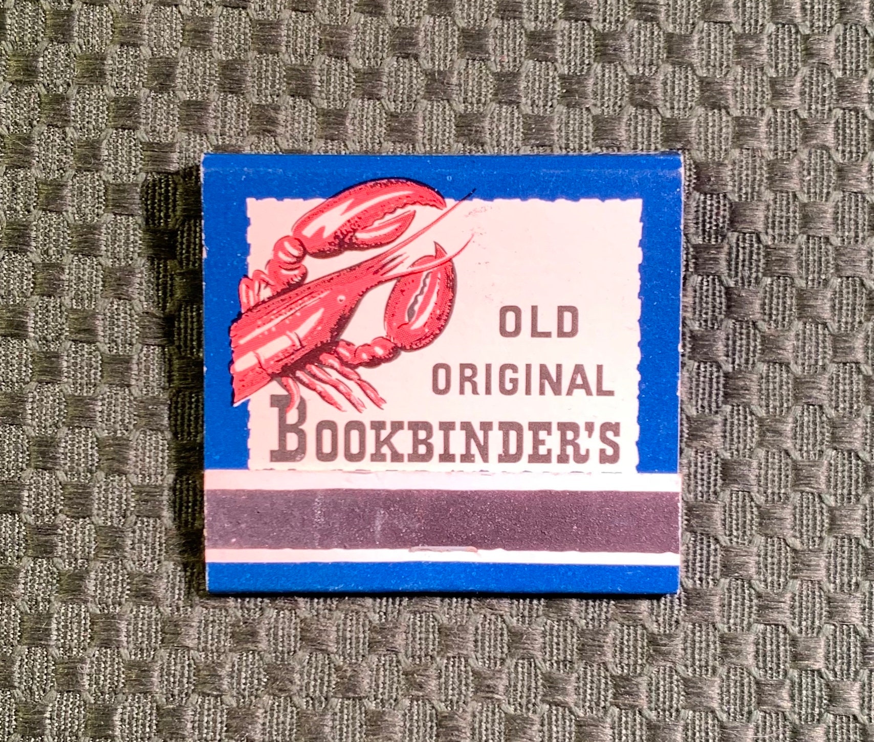 Vintage Matchbook, Bookbinders, Seafood, Lobster, Restaurant, Philadelphia, Front Strike, with 28 Match Sticks, Free Ship in Usa
