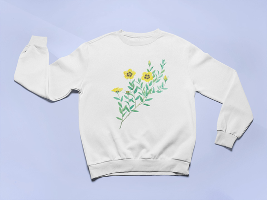 Persian Rose Unisex Heavy Blend Crewneck Sweatshirt | Vintage Floral Trendy Flower Botanical Print Gift