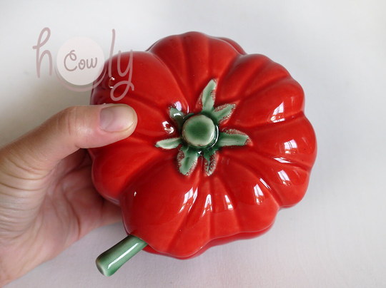 Handmade Ceramic Tomato Bowl, Red Plate, Dish, Pottery