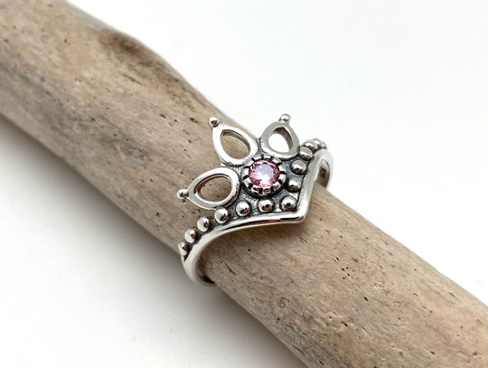Flower Mandala Silver Ring/Pink V Harmony 4, 5, 6, 7, 8, 9 925 Sterling