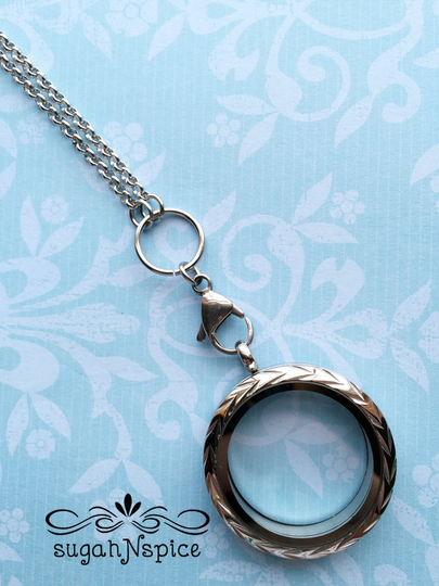 30mm 316L Stainless Steel 14K Gold Plated Twist Waterproof Memory Glass Locket